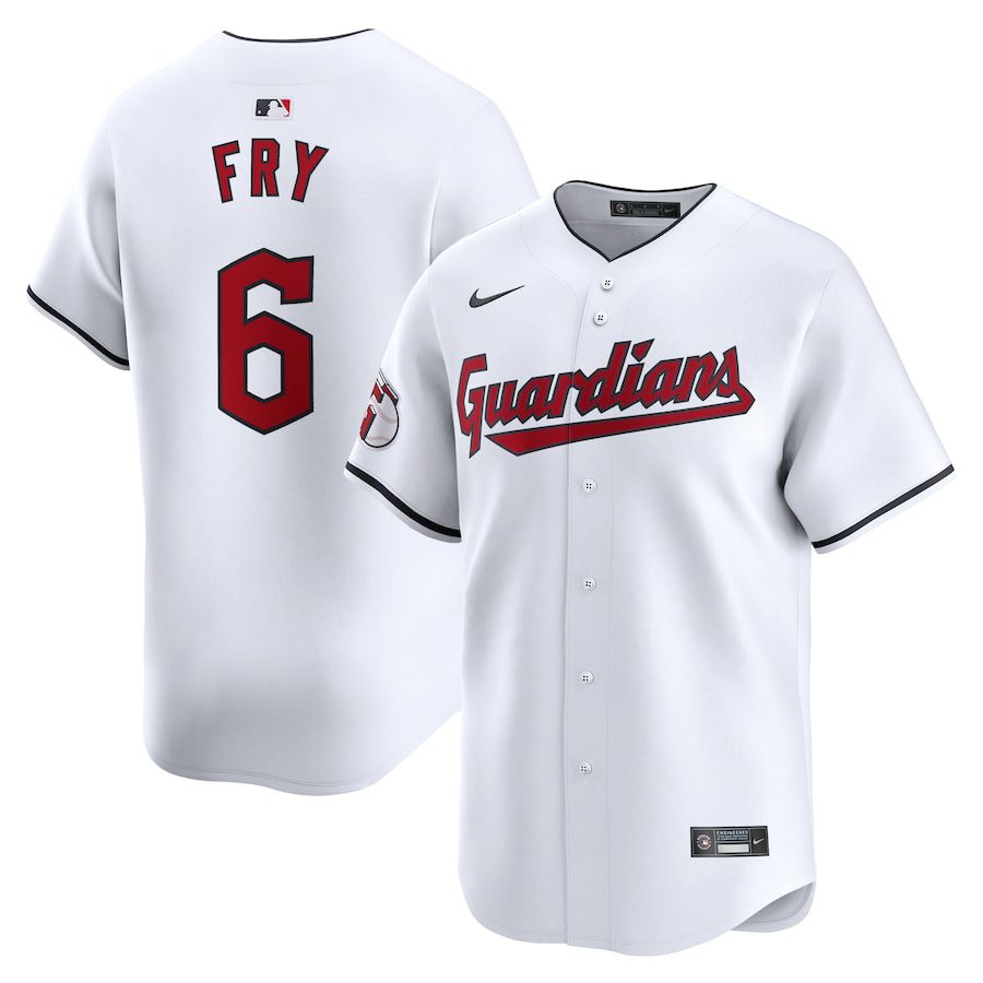 Men Cleveland Guardians #6 David Fry Nike White Home Limited Player MLB Jersey->cleveland indians->MLB Jersey